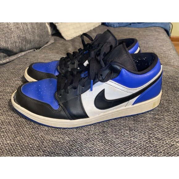 Nike Air Jordan 1 Low Black Royal Blue Sneakers Mens Size 11.5 - Picture 1 of 7